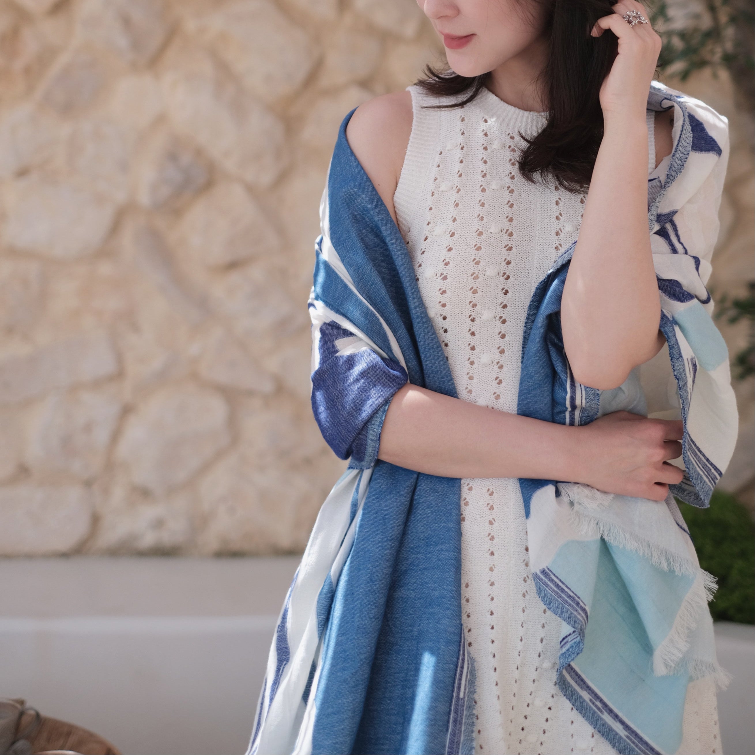 petrusse-calysto-bleu-grande-tole-coton-bio-75x200-cm image 5