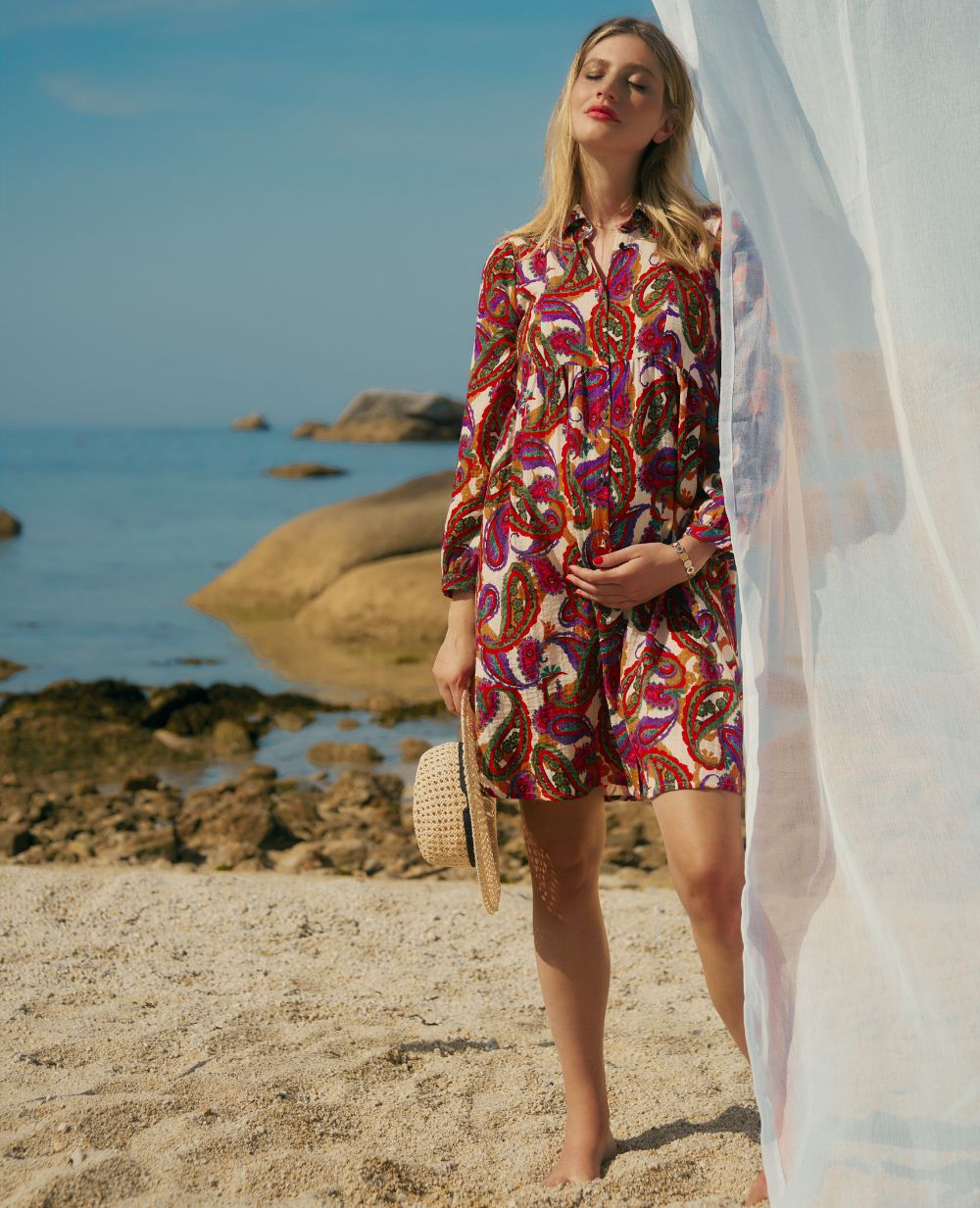 cache-c-ur-soledad-robe-chemisier-grossesse-et-allaitement-multicolore image 1