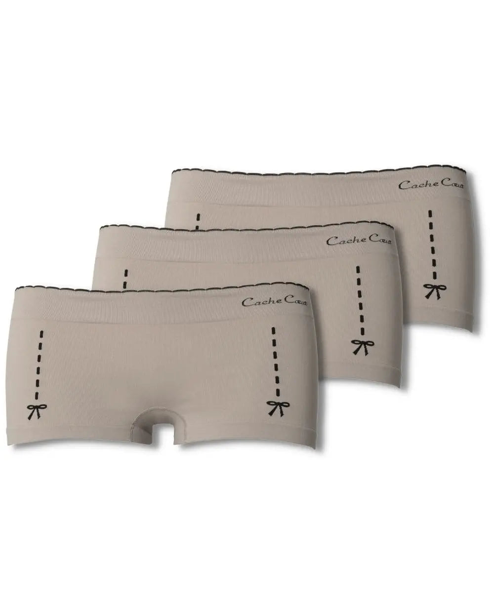 cache-c-ur-lot-de-3-shorty-de-grossesse-illusion-beige image 1
