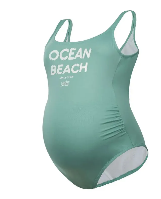 cache-c-ur-ocean-beach-maillot-une-pi-ce-de-grossesse-vert image 1