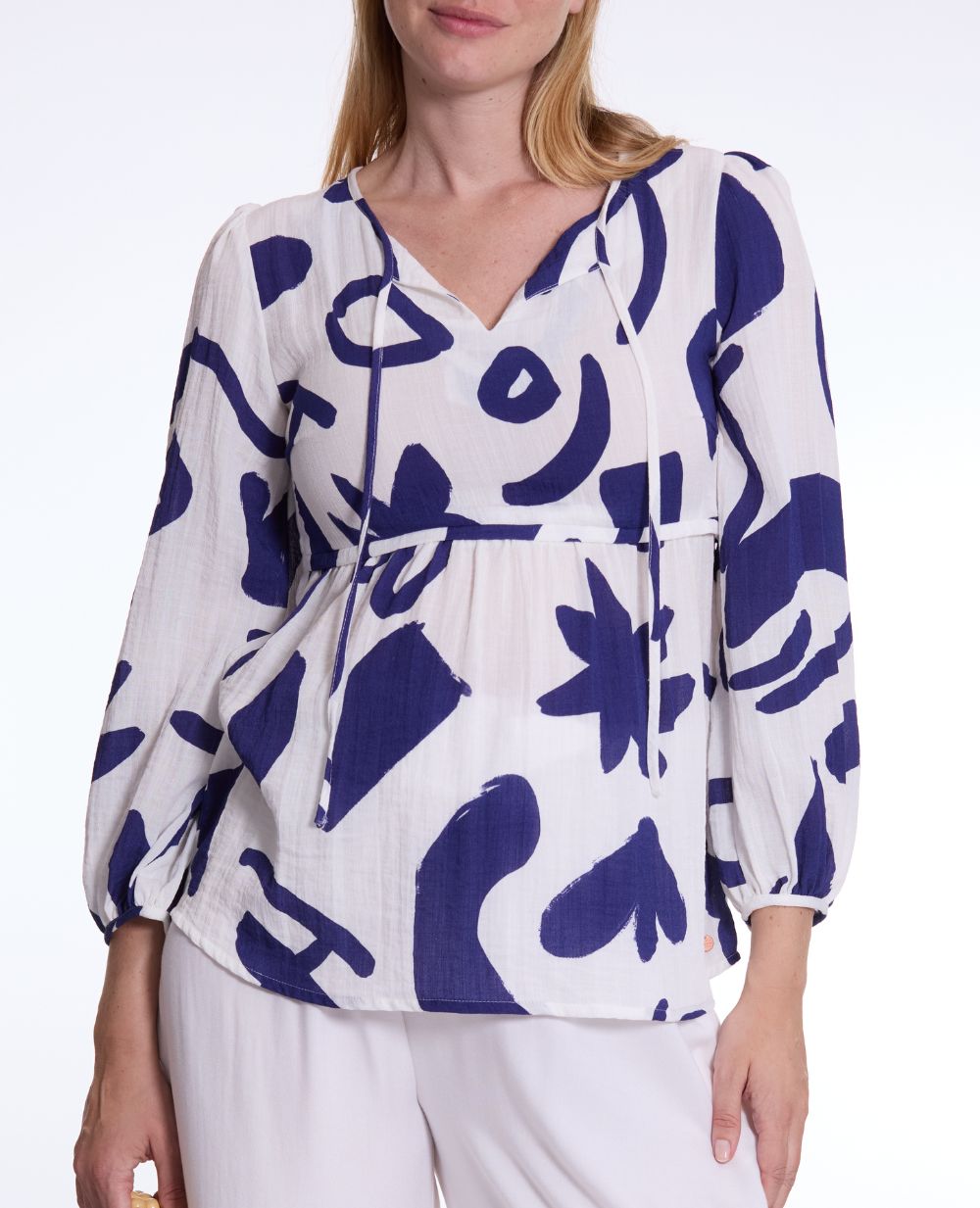 cache-c-ur-corfou-blouse-grossesse-et-allaitement-manches-ballon-multico image 2