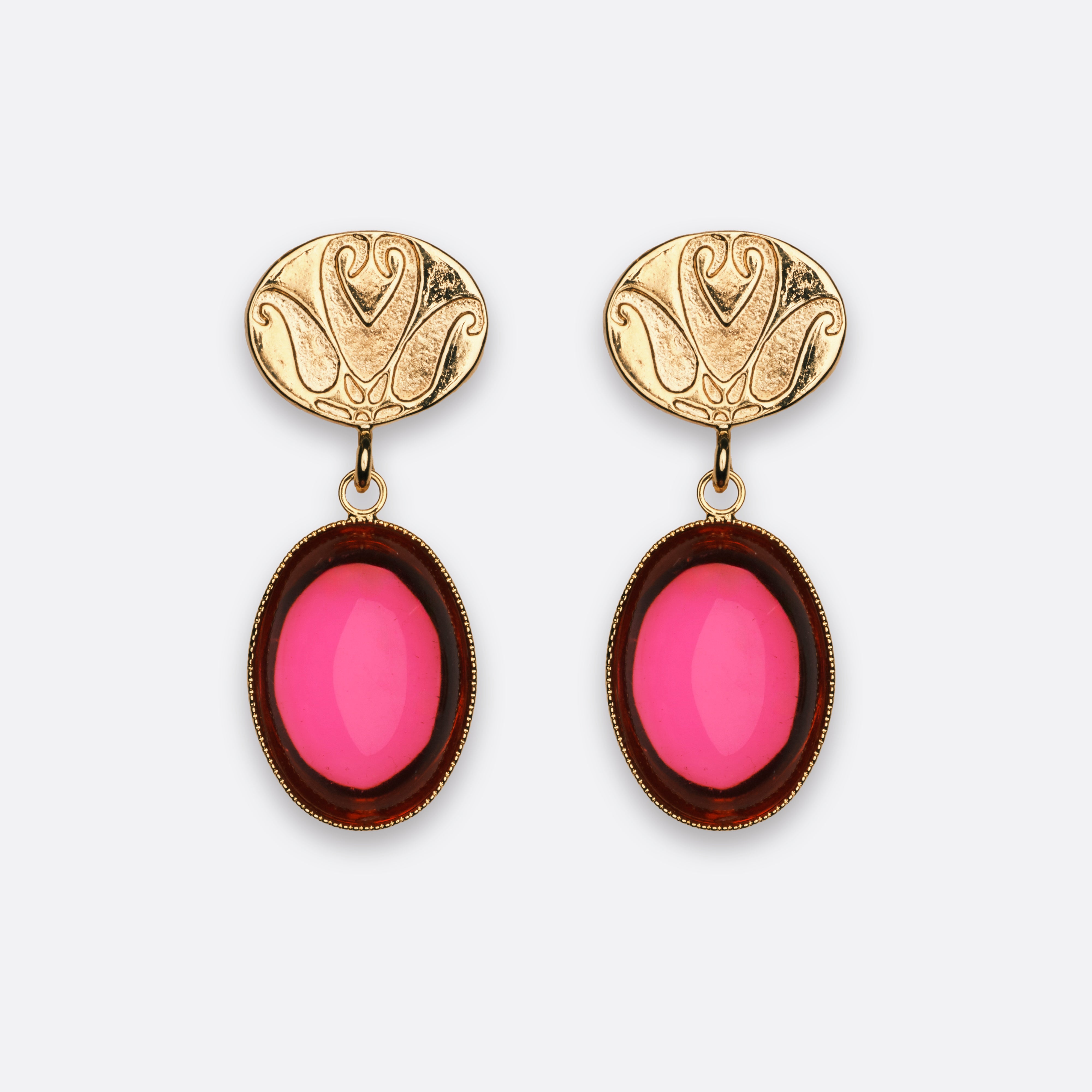 petrusse-emma-boucles-d-oreilles-dormeuses-fuchsia image 1