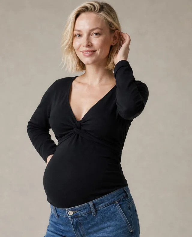 cache-c-ur-tina-t-shirt-grossesse-et-allaitement-noir image 1