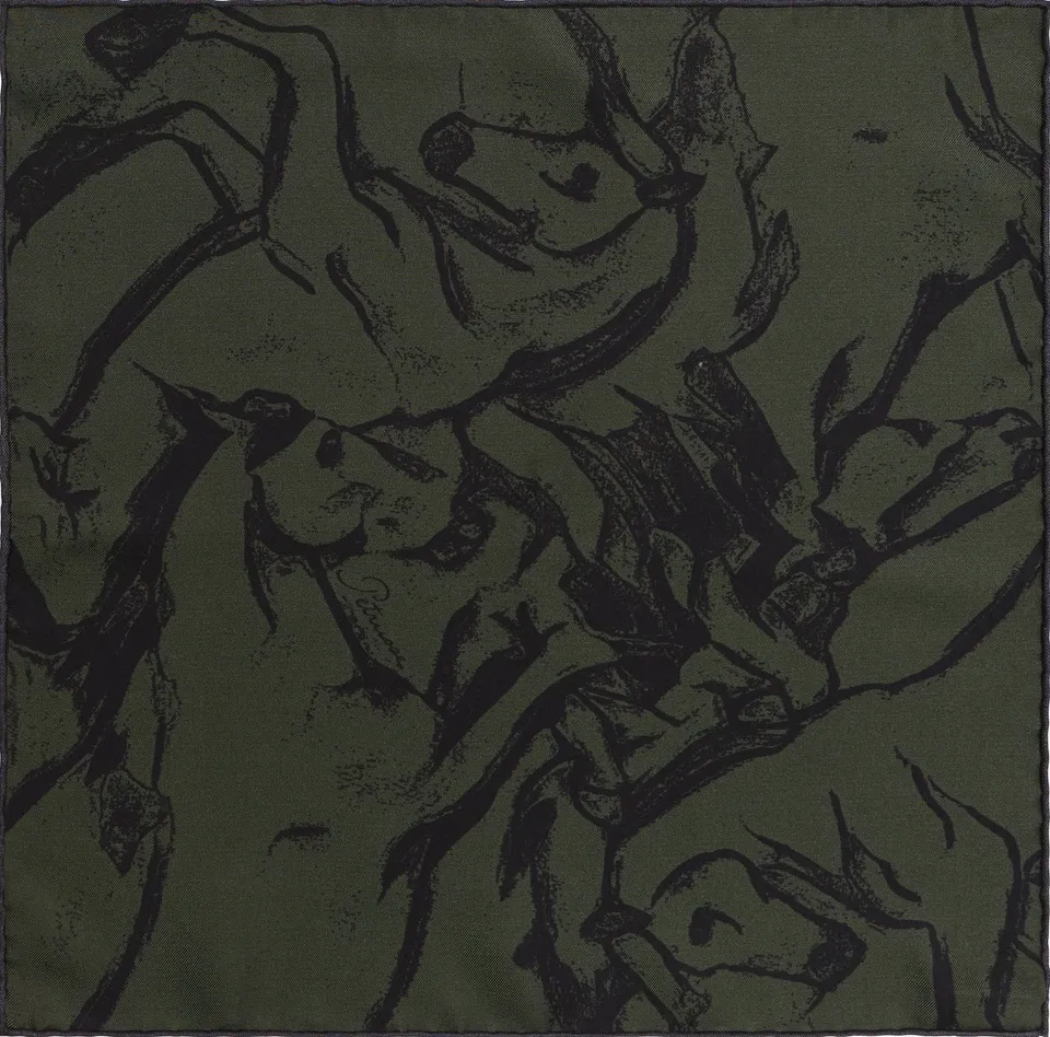 petrusse-haras-kaki-carr-soie-33-cm-pochette image 1