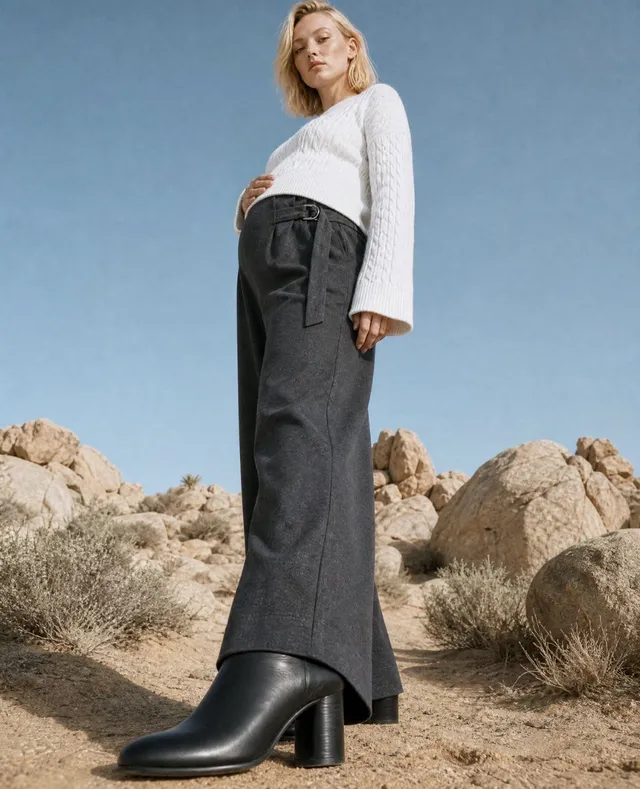 cache-c-ur-cleo-pantalon-de-maternit-wide-leg-gris image 1