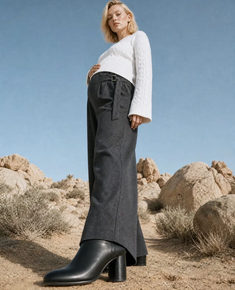 cache-c-ur-cleo-pantalon-de-maternit-wide-leg-gris image 1
