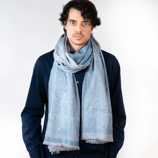 petrusse-palma-bleu-jean-tole-jacquard-soie-et-laine image 1