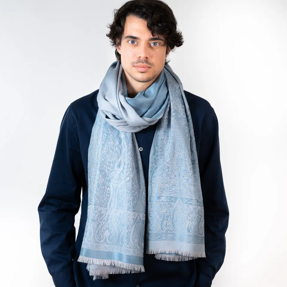 petrusse-palma-bleu-jean-tole-jacquard-soie-et-laine image 1