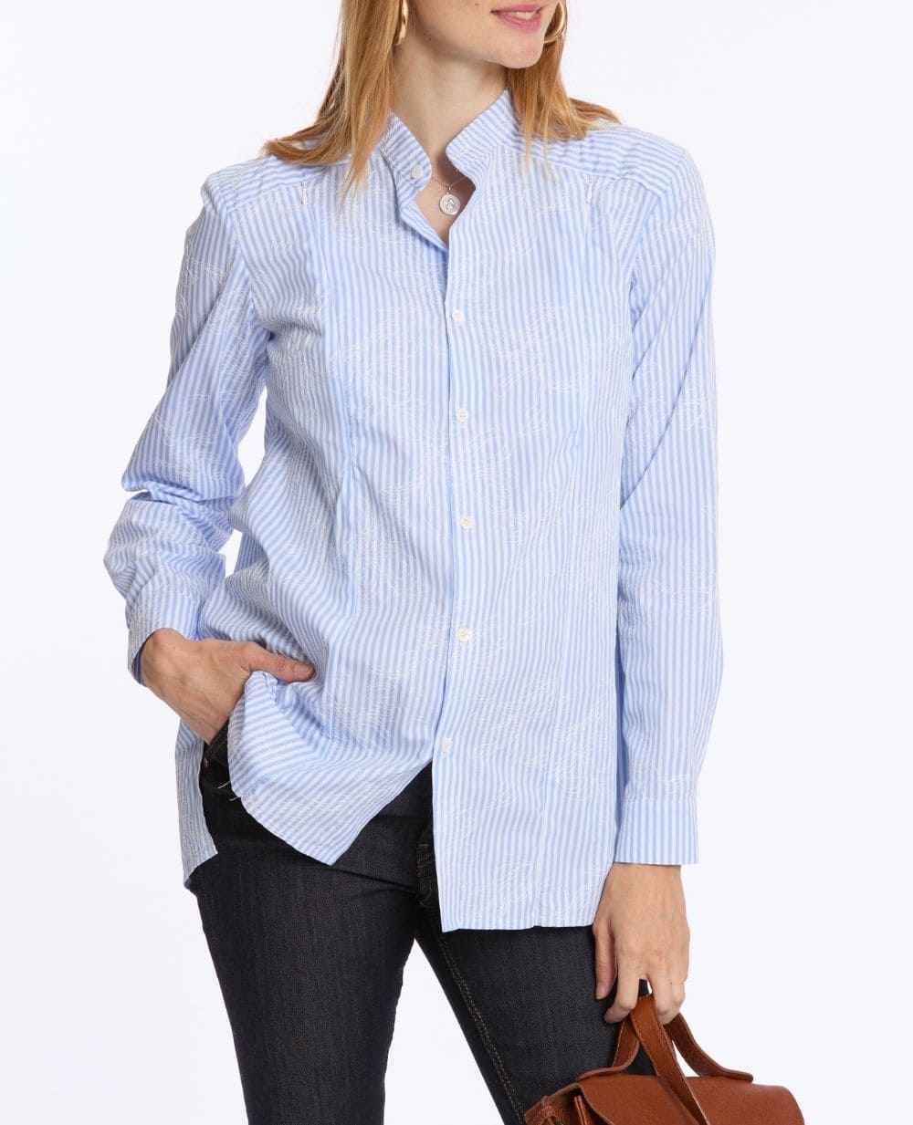 cache-c-ur-camille-chemise-liquette-de-grossesse-et-d-allaitement-bleu image 1