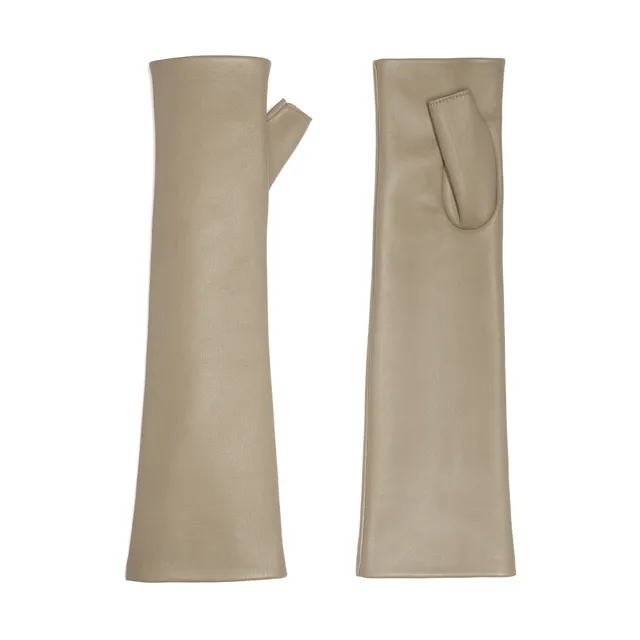 causse-castiglione-manchettes-longues-en-cuir-d-agneau-femme-soie image 1