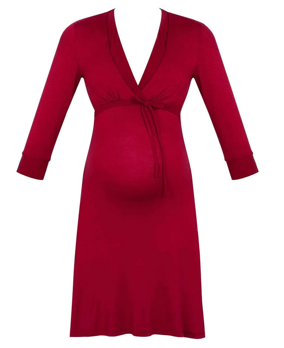 cache-c-ur-milk-chemise-de-nuit-maternit-et-allaitement-bordeaux image 1