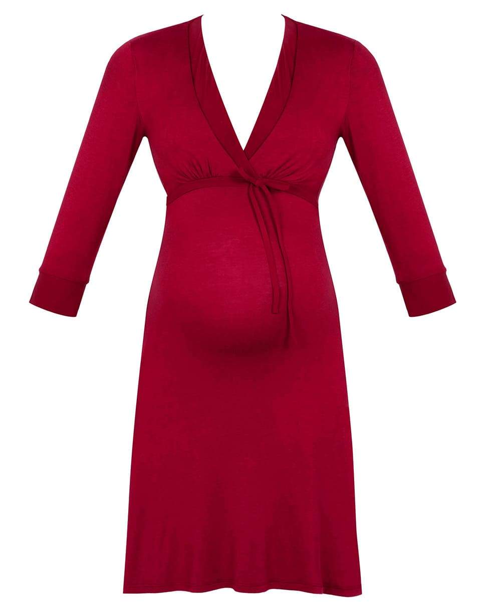 cache-c-ur-milk-chemise-de-nuit-maternit-et-allaitement-bordeaux image 1