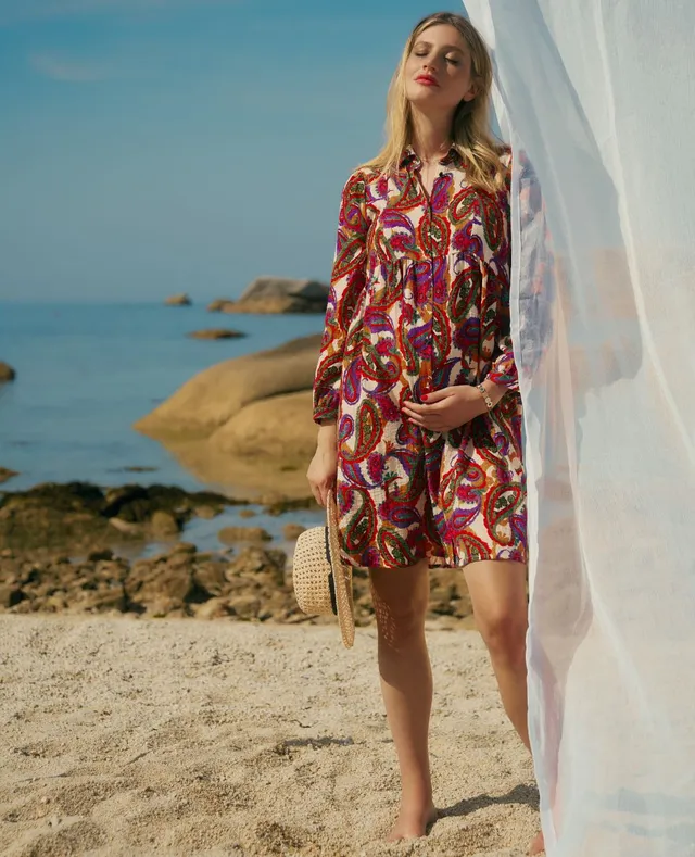 cache-c-ur-soledad-robe-chemisier-grossesse-et-allaitement-multicolore image 1