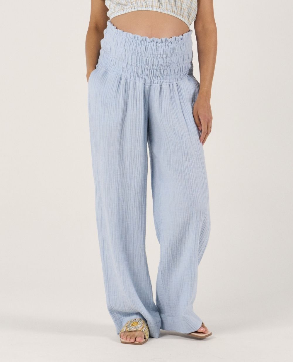 cache-c-ur-myriam-pantalon-de-maternit-fluide-bleu image 2
