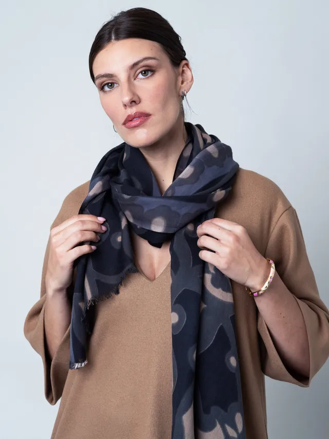 petrusse-volute-anthracite-tole-coton-70-x-200-cm-franges image 1