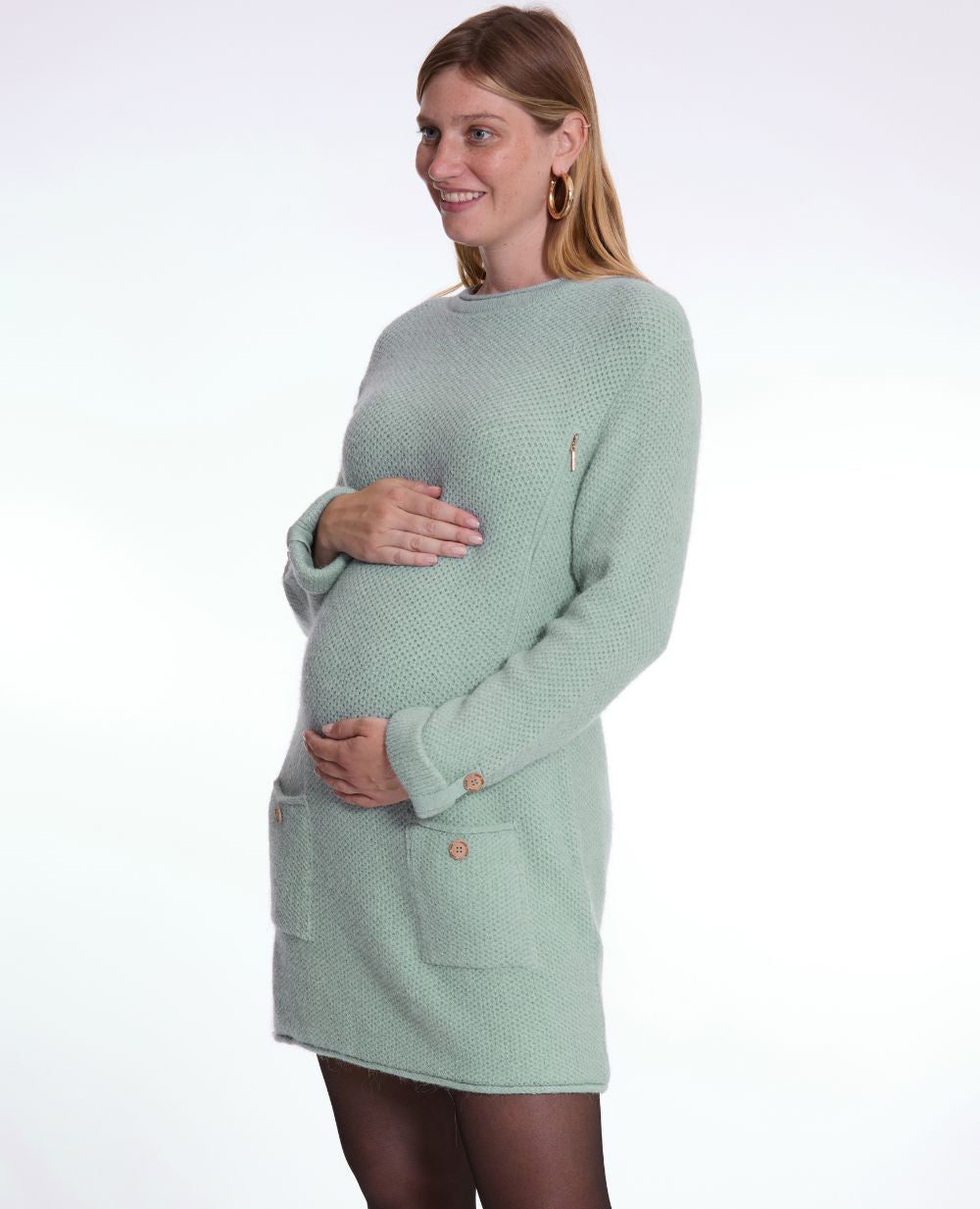 cache-c-ur-honey-robe-pull-de-grossesse-et-d-allaitement-sauge image 3