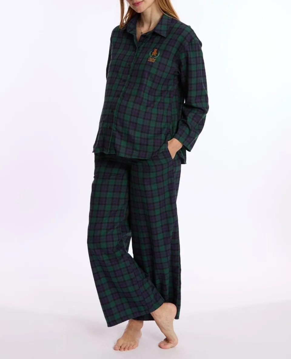 cache-c-ur-pyjama-grossesse-allaitement-teddy-vert image 1