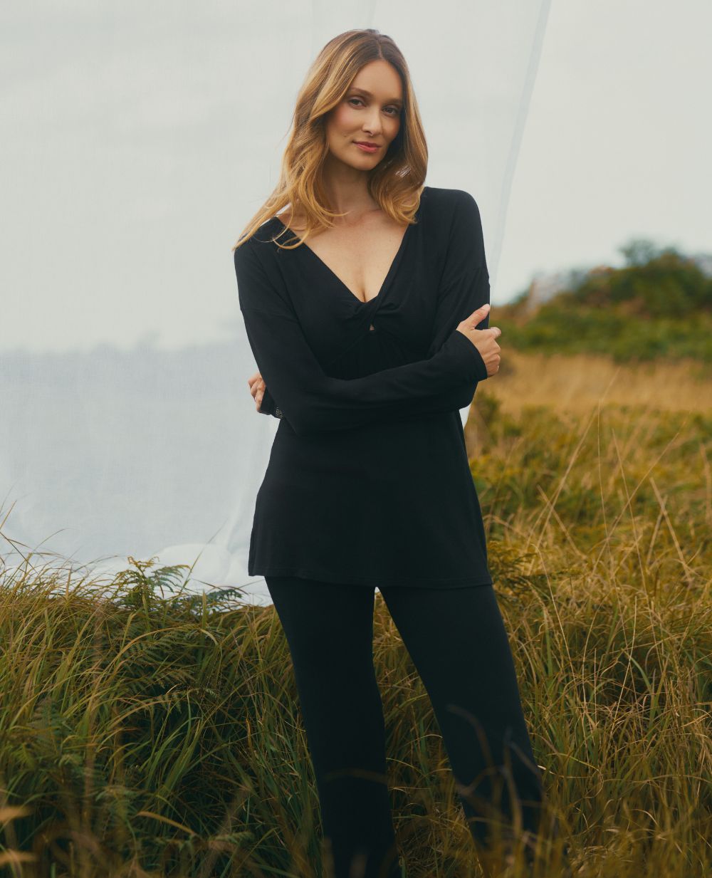 cache-c-ur-louna-pantalon-de-maternit-fluide-noir image 1