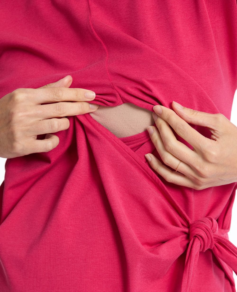 cache-c-ur-matelot-robe-courte-grossesse-et-allaitement-fuchsia image 3