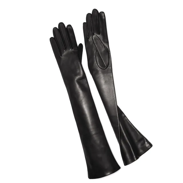causse-castiglione-gants-longs-cuir-d-agneau-femme-soie image 1