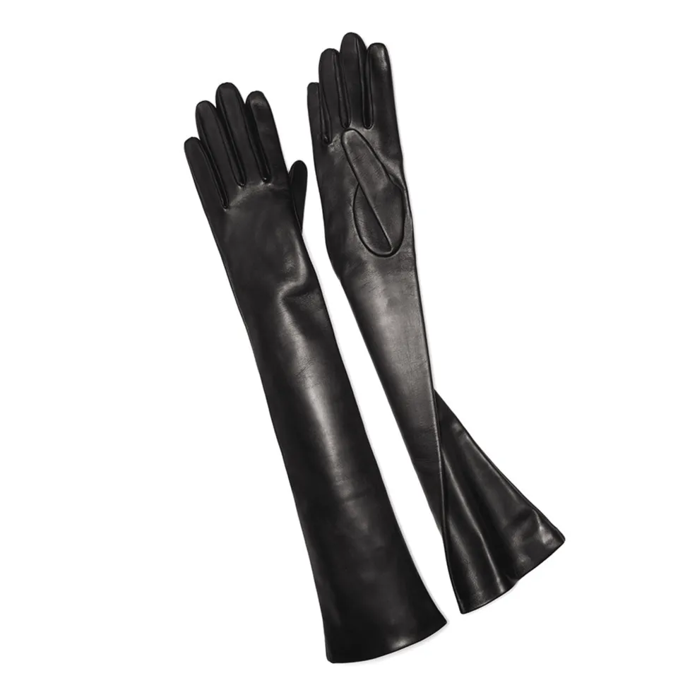 causse-castiglione-gants-longs-cuir-d-agneau-femme-soie image 1