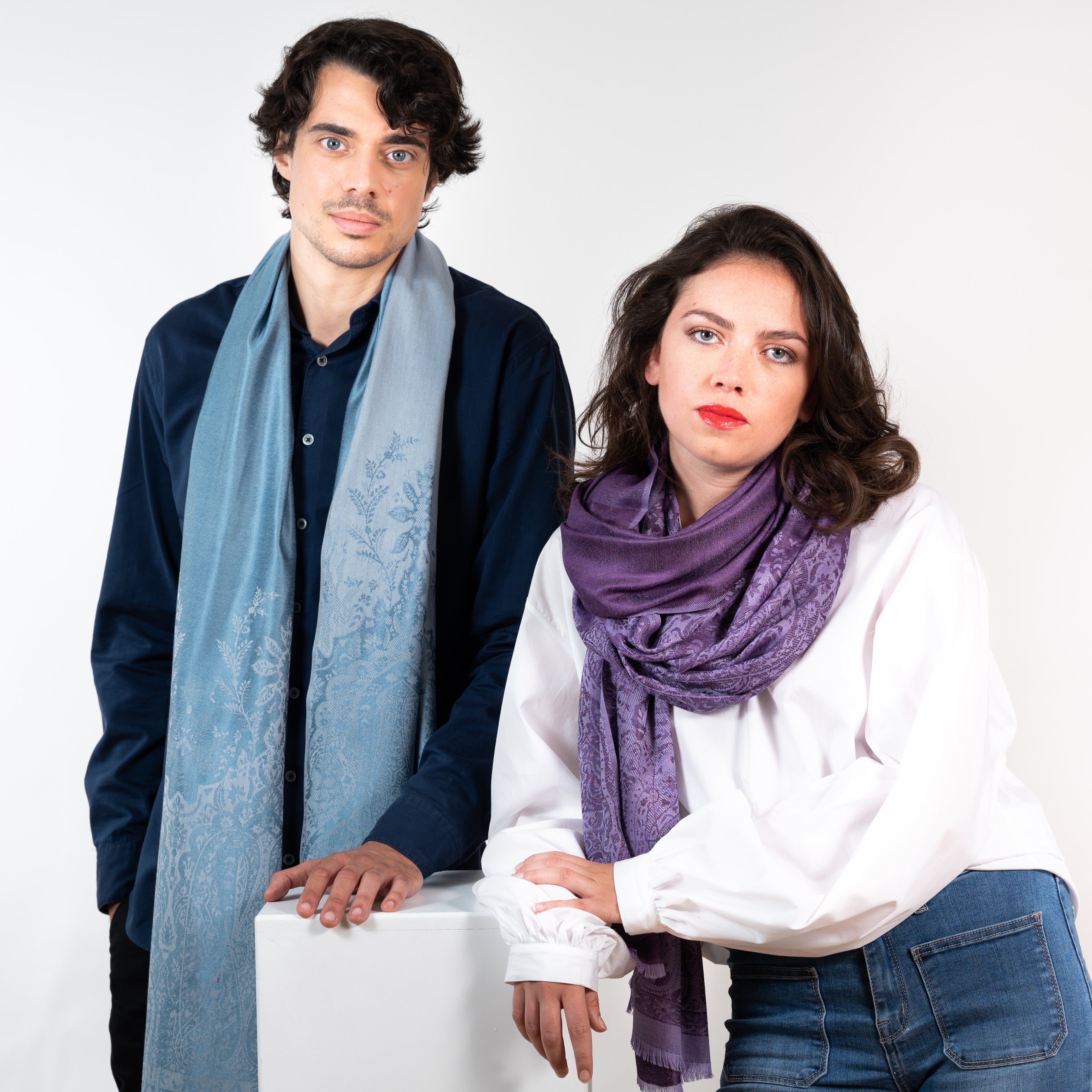 petrusse-palma-bleu-jean-tole-jacquard-soie-et-laine image 4