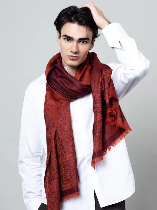 petrusse-palma-rouille-tole-jacquard-laine-et-soie image 1