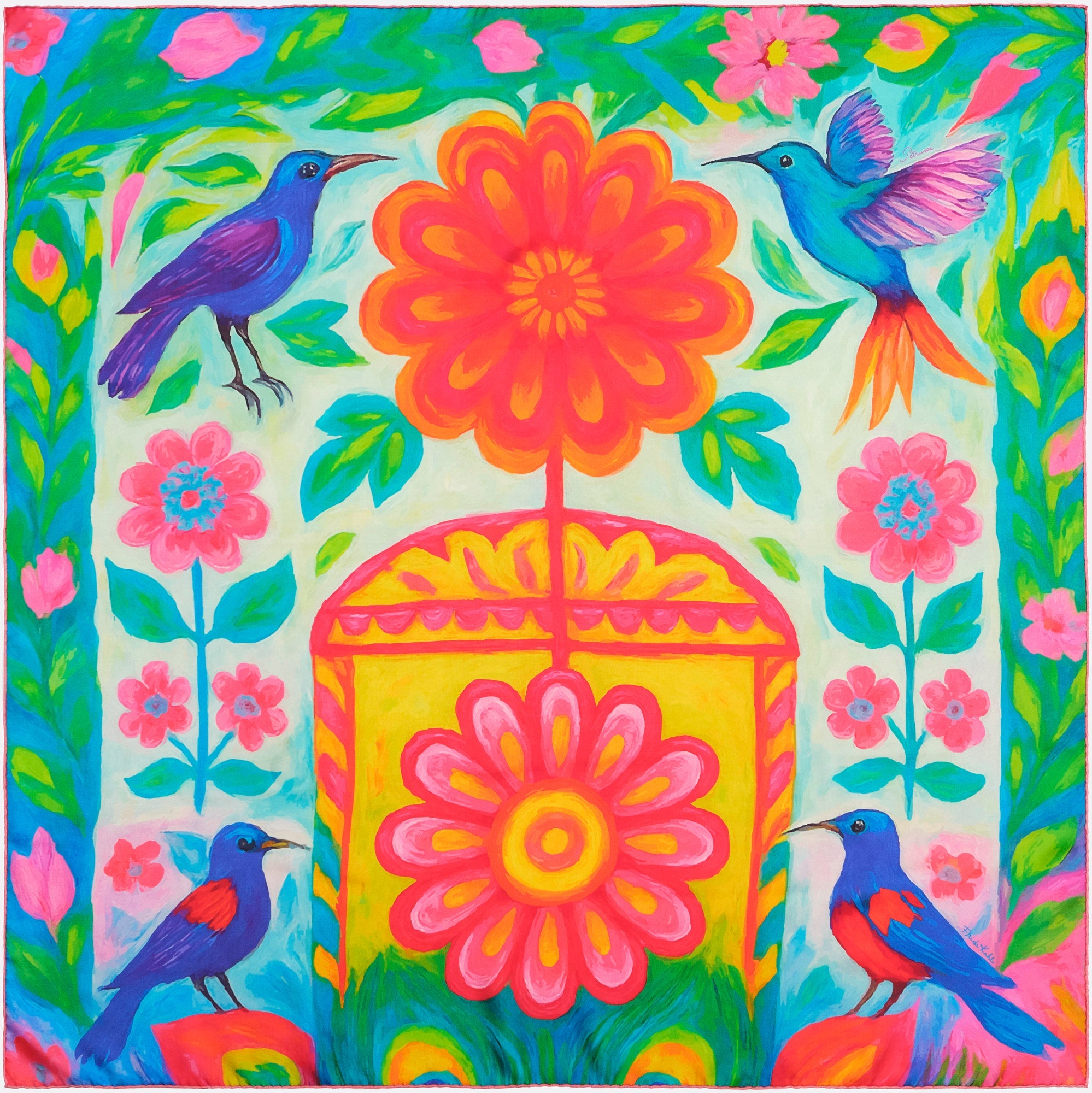 petrusse-carr-soie-90-vida-fuchsia-foulard-twill-de-soie-90x90-cm image 3