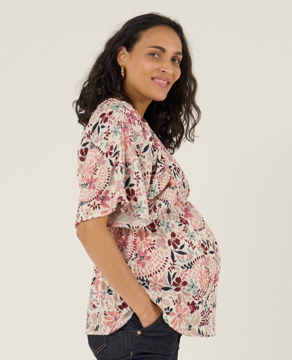 cache-c-ur-bella-blouse-chemise-d-allaitement-multicolore-manches-papillon image 4