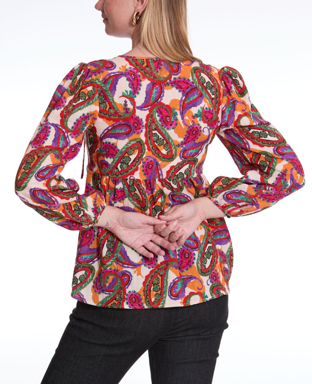 cache-c-ur-latina-blouse-grossesse-et-allaitement-manches-ballon-multico image 6