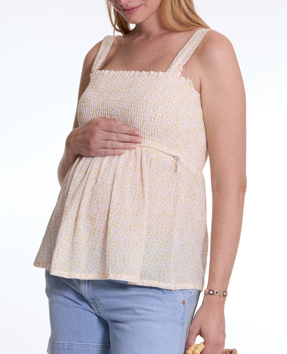 cache-c-ur-ambre-top-de-grossesse-et-allaitement-jaune image 1