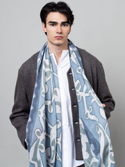 petrusse-volute-denim-tole-coton-70x200-cm-franges-2 image 4