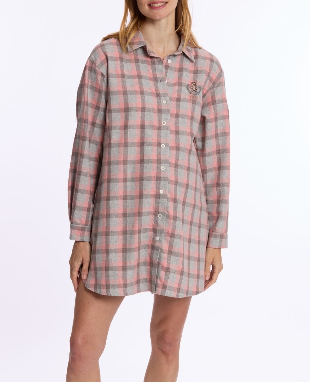 cache-c-ur-teddy-gris-chemise-de-nuit-grossesse-et-allaitement image 3