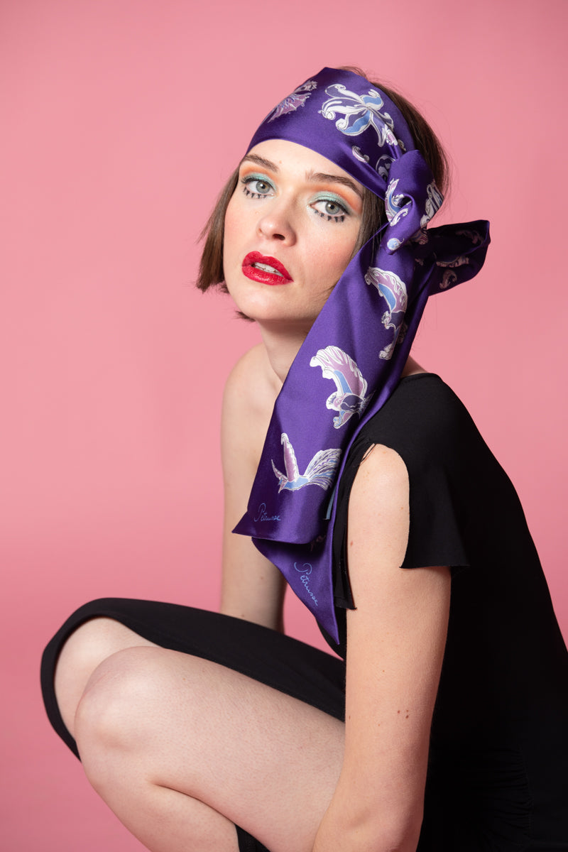 petrusse-diane-ultraviolet-long-ruban-twill-de-soie image 5