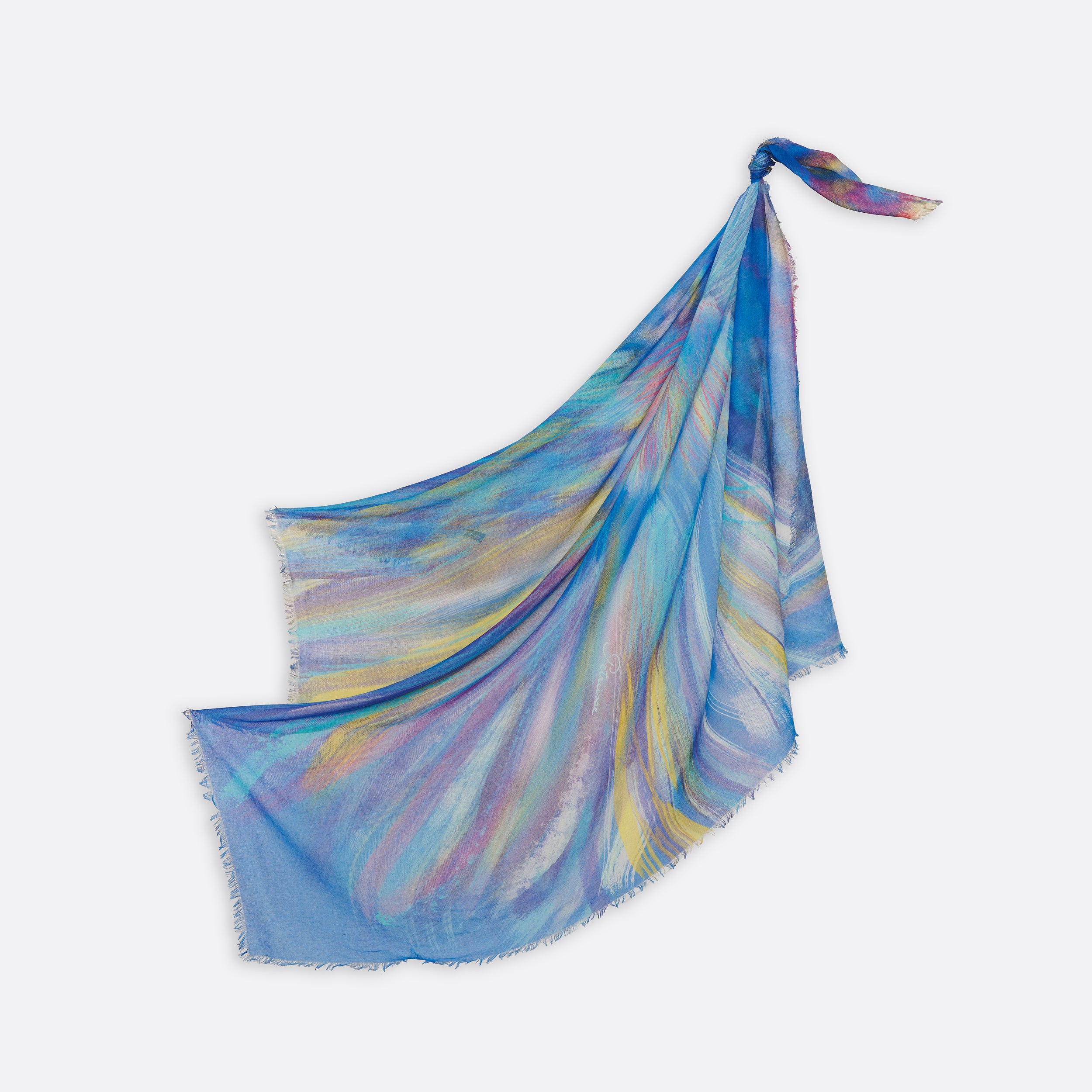 petrusse-carr-coton-130-froufrou-bleu-tole-130x130-cm image 3