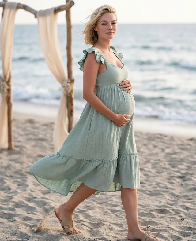 cache-c-ur-melody-robe-de-grossesse-et-d-allaitement-ciel image 1