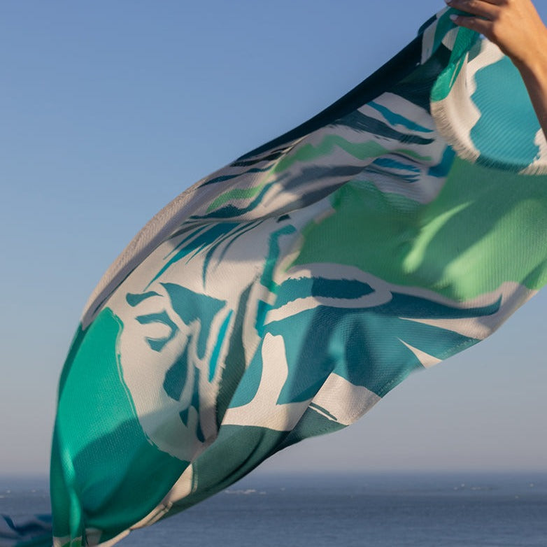 petrusse-calliope-emeraude-tole-coton-bio-gauffr-turquoise image 3