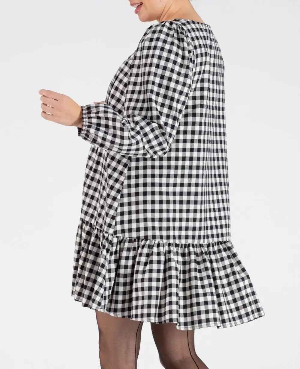 cache-c-ur-patti-robe-courte-grossesse-et-allaitement-noir-blanc-coton-bio image 4
