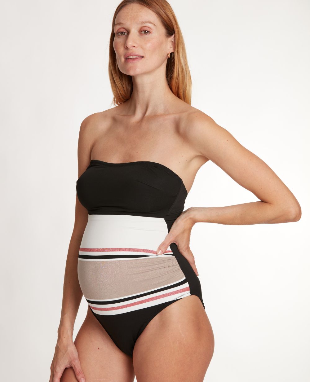 cache-c-ur-riviera-maillot-une-pi-ce-de-maternit-noir-lurex image 1