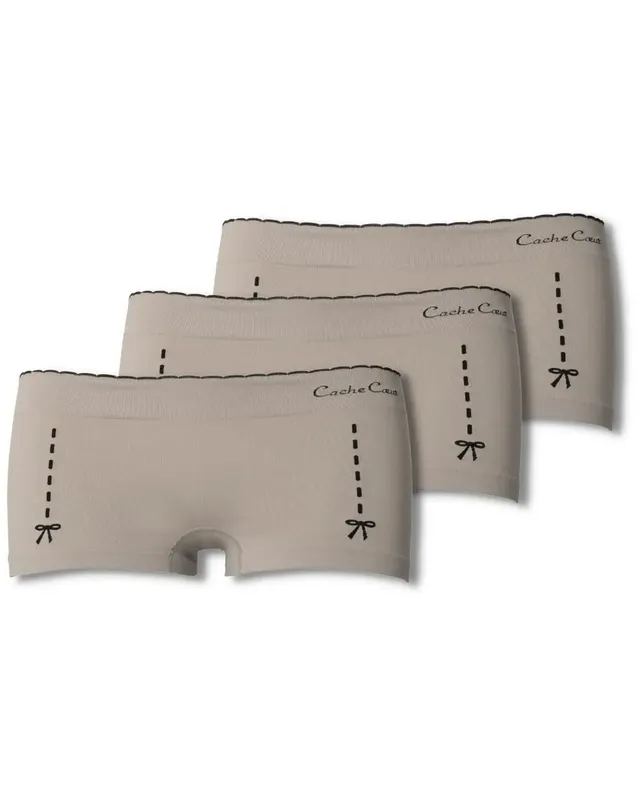 cache-c-ur-lot-de-3-shorty-de-grossesse-illusion-beige image 1