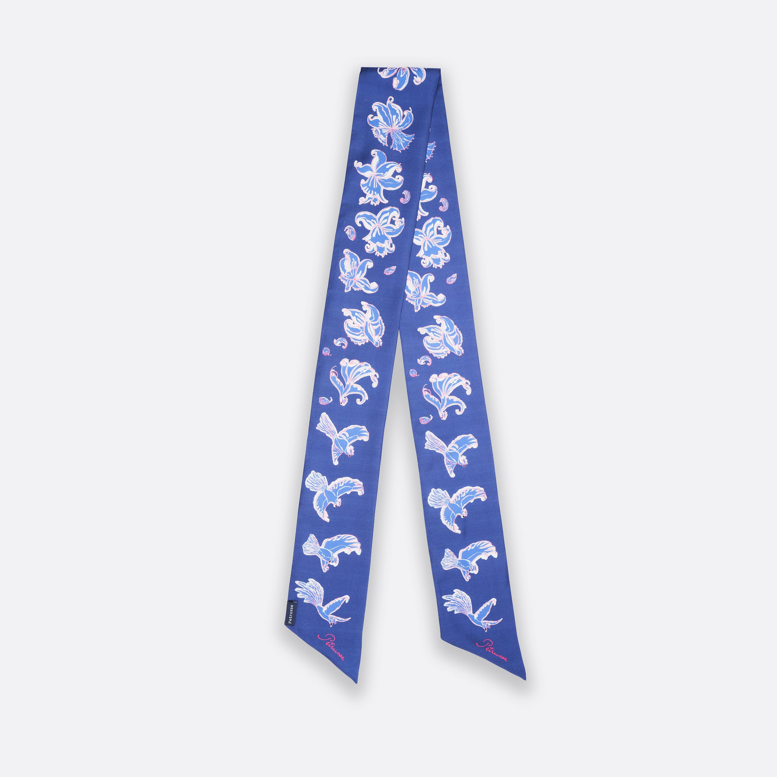 petrusse-diane-bleu-long-ruban-en-twill-de-soie image 2
