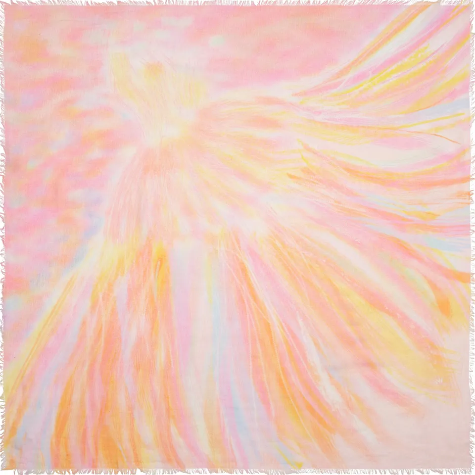 petrusse-carr-coton-130-froufrou-rose-charpe-130x130-cm image 1