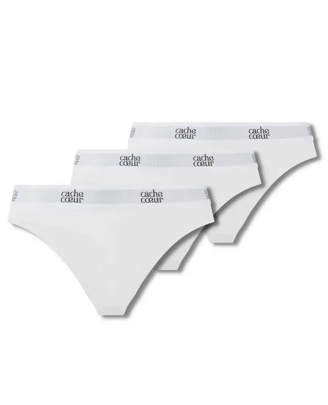 cache-c-ur-life-lot-de-3-culottes-taille-basse-blanc image 1