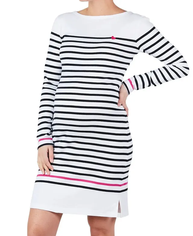 cache-c-ur-quimper-robe-de-grossesse-marini-re-blanc-marine image 1