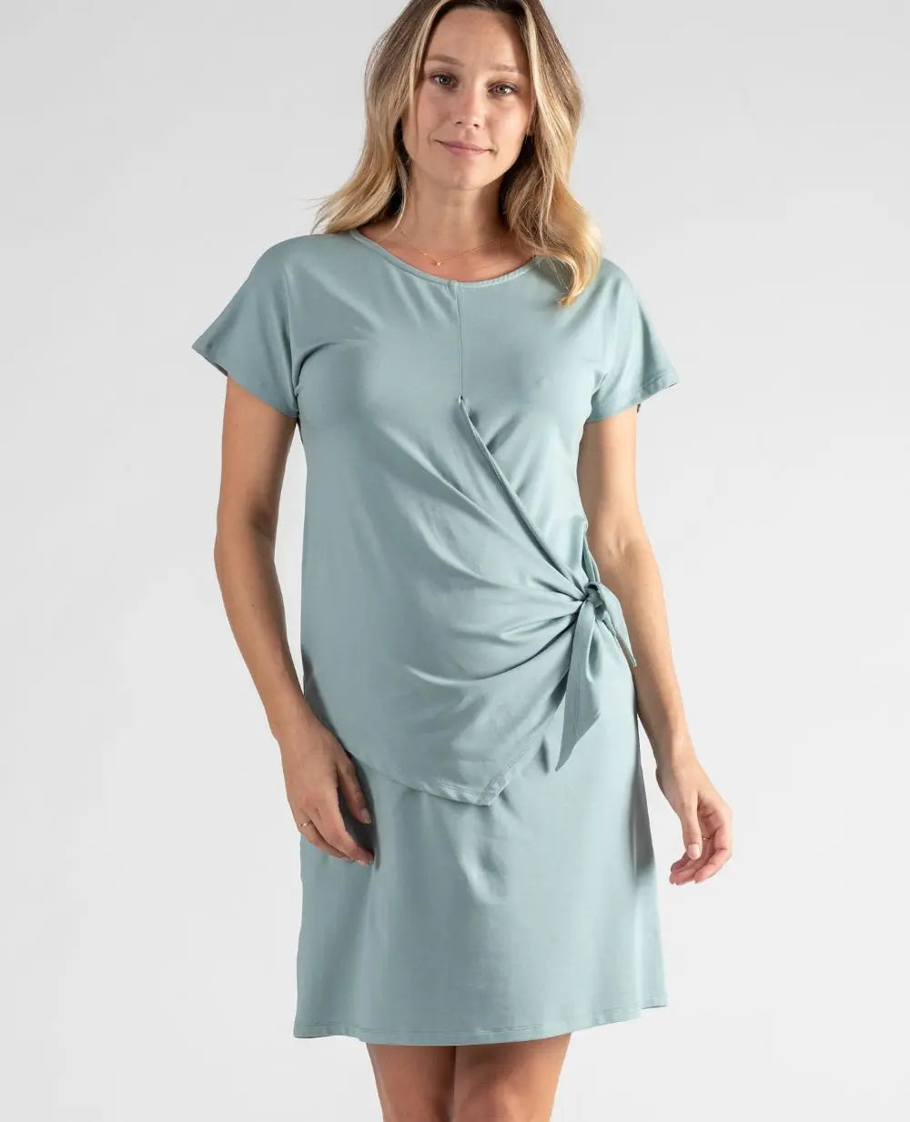 cache-c-ur-matelot-robe-courte-grossesse-allaitement-sauge image 2