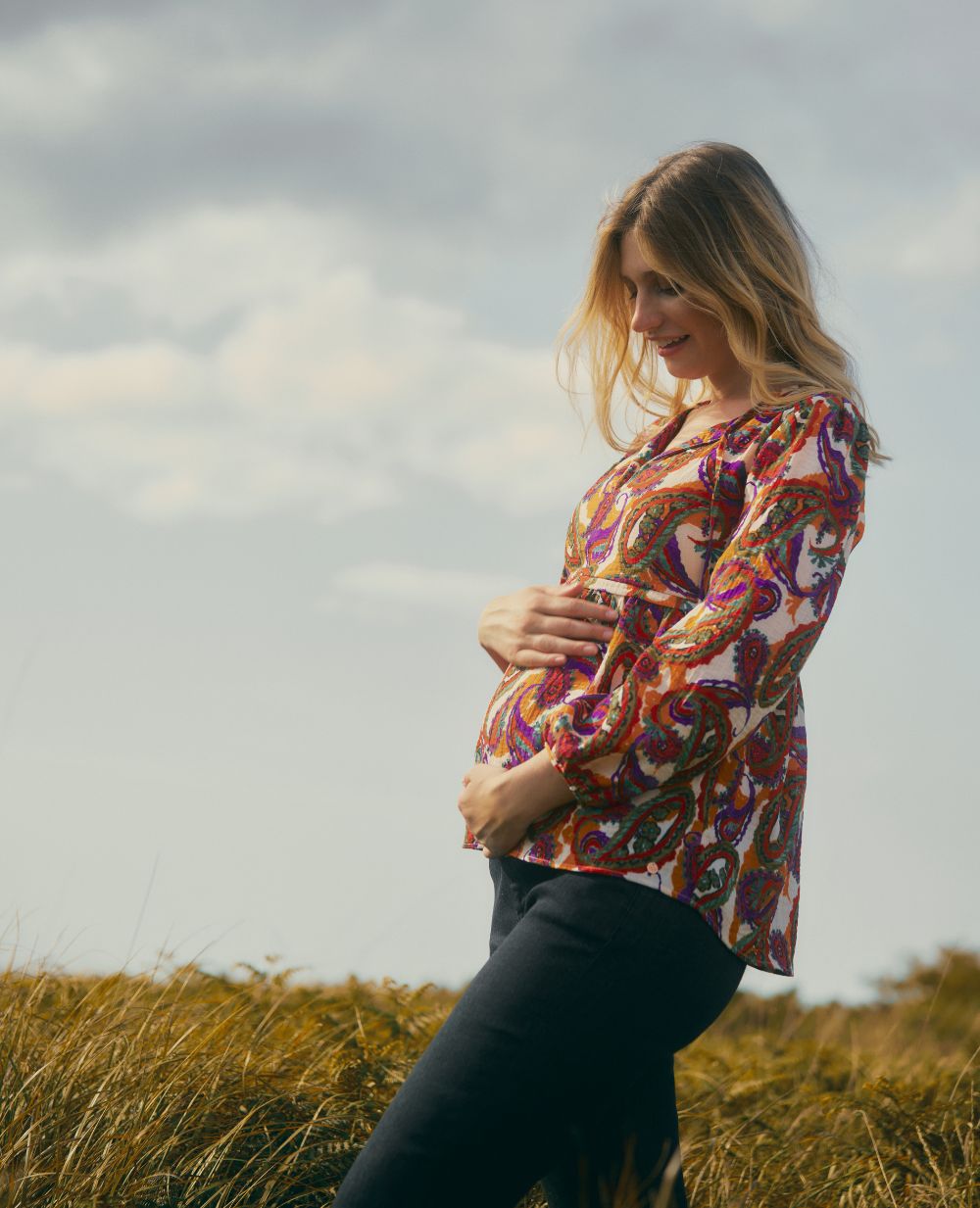 cache-c-ur-latina-blouse-grossesse-et-allaitement-manches-ballon-multico image 3