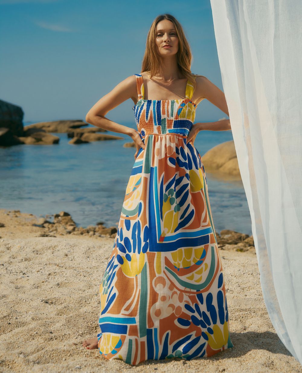 cache-c-ur-maxi-robe-smock-naiade-multico-grossesse-et-allaitement image 1