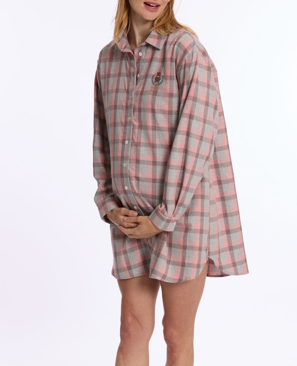 cache-c-ur-teddy-gris-chemise-de-nuit-grossesse-et-allaitement image 1