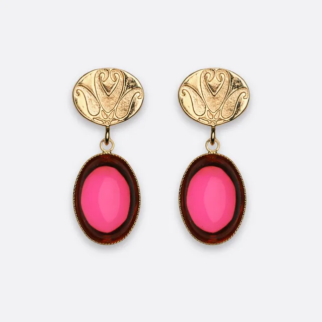 petrusse-emma-boucles-d-oreilles-dormeuses-fuchsia image 1