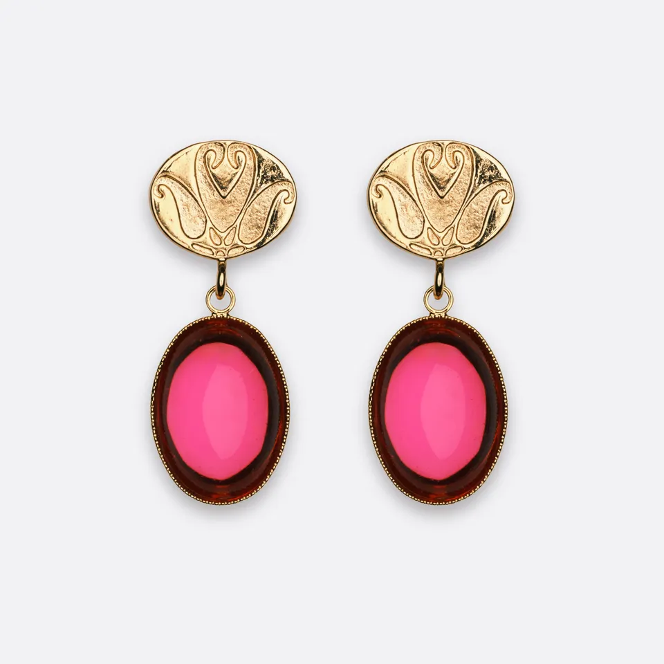 petrusse-emma-boucles-d-oreilles-dormeuses-fuchsia image 1